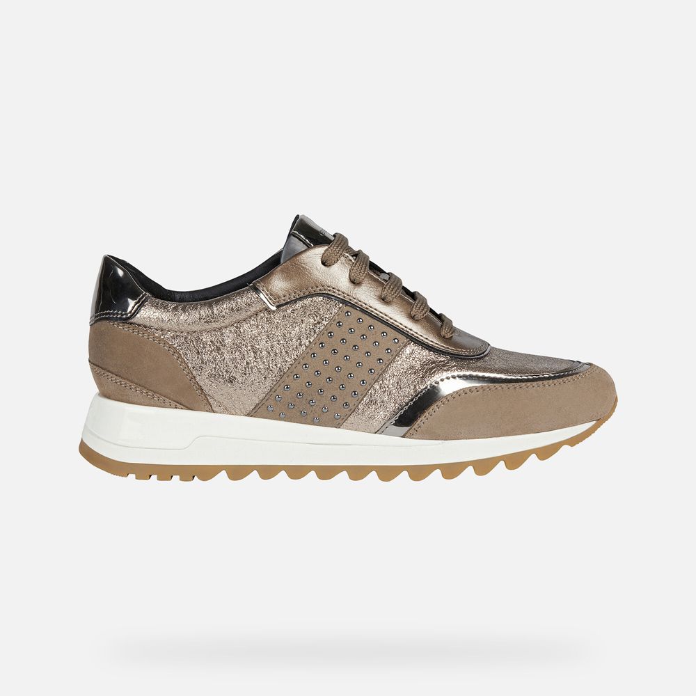 Geox Sneakers Dark Beige Tabelya - Geox Womens Shoes - EUYHSC425